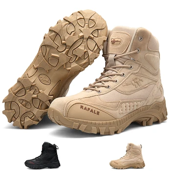 Военные ботинки, мужские тактические ботинки, армейские ботинки, легкие уличные противоскользящие боевые ботильоны, Рабочая защитная обувь, мотоциклетные ботинки