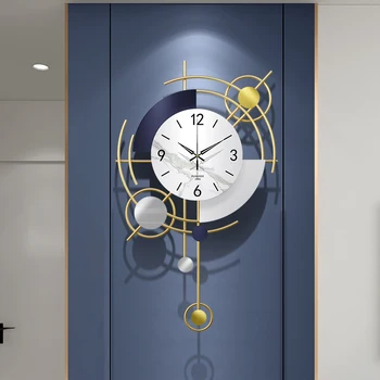 Дизайнерский роскошный механизм настенных часов, большие эстетичные бесшумные современные настенные часы из металла Nordic Relogio Parede, украшения для комнаты с