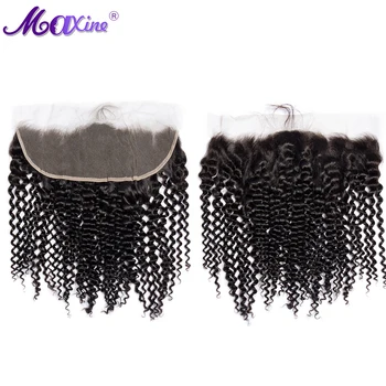 Maxine Kinky Curly 13x4 HD Прозрачные Швейцарские Кружевные Фронтальные Только Предварительно Выщипанные Человеческие Волосы 100% Malaysia Remy Для Чернокожих Женщин В Продаже