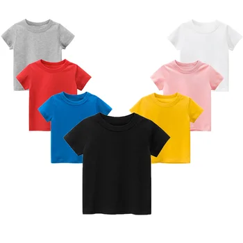 9 цветных детских футболок, топы, детские футболки, хлопковые костюмы для маленьких мальчиков и девочек, одежда для новорожденных с короткими рукавами