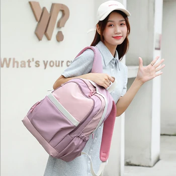 Модные женские рюкзаки контрастного цвета для милых девочек-младшеклассниц, школьные сумки, большая дорожная сумка для ноутбука, водонепроницаемые сумки