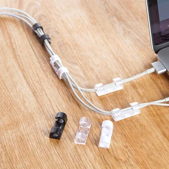 20шт Зажимов-органайзеров для кабелей, Самоклеящиеся кабельные зажимы, Органайзер, держатель для проводов, USB-зарядка, устройство для управления линией передачи данных, устройство для намотки шнура