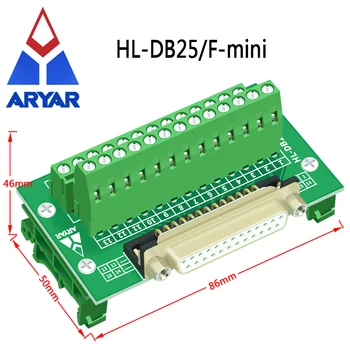 Интерфейсный модуль для монтажа на DIN-рейку DB25 Mini D-Sub горизонтального типа, мини-разъемная плата DB25, разделитель DB25