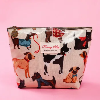 2019 Новые креативные косметички с рисунком милой собаки и кошки, косметичка для путешествий, дамский карман, Женская сумка для стирки, водонепроницаемая