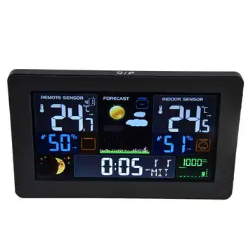 Цифровая цветная метеостанция с функцией будильника, термометр, часы для офиса, для дома