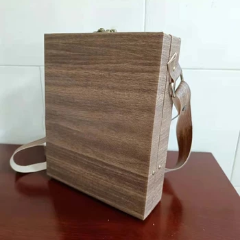 Деревянная сумка-футляр Винтажный стационарный футляр для хранения очков Большой емкости водонепроницаемый для занятий спортом на открытом воздухе путешествий работы