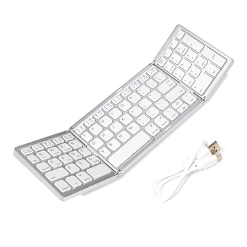 Портативная мини-складная беспроводная Bluetooth-совместимая клавиатура 81 Клавиатура с сенсорной панелью для планшета Windows Android IOS, телефона ipad