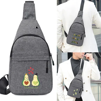Модная мужская нагрудная сумка для активного отдыха, женский спортивный кошелек для мобильного телефона, органайзер с принтом Авокадо, холщовая сумка через плечо, поясная сумка