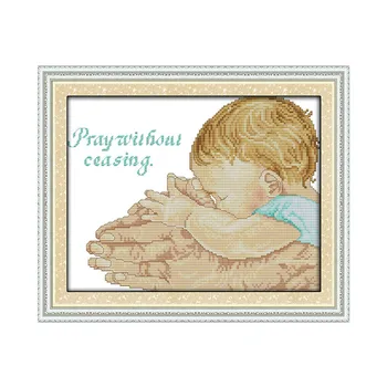 Уход за ребенком набор для вышивания крестиком эскиз молитесь не переставая 11-каратный холст с принтом хлопчатобумажная нить вышивка иглой ручной работы своими руками плюс
