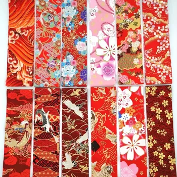 Новые 40 штук хлопчатобумажной ткани с многоцветным принтом 6,5 *50 см, швейные ткани для пэчворка, сумочка, рукоделие, японское золотое тиснение 