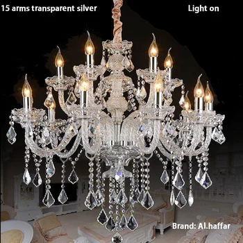 Роскошный топ k9 crystal fashion цвета шампанского, золотой / прозрачный, прозрачная свеча, хрустальный подвесной светильник, хрустальная лампа, роскошная хрустальная лампа