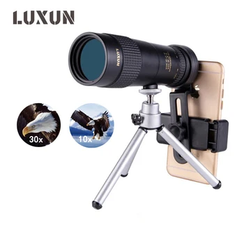 Монокуляры LUXUN 10-30X40 Super Hunting Zoom Портативный HD-монокуляр-телескоп для пляжных путешествий, активного отдыха, спорта