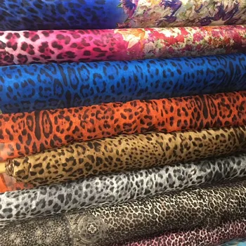 ограниченное количество шелковой шифоновой ткани с леопардовым принтом nature silk fabric