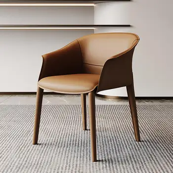 Обеденный стул с кожаным седлом Современный Простой итальянский минималистичный обеденный стол Легкий Роскошный домашний дизайнерский стол в скандинавском стиле