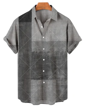 Летняя мужская рубашка-поло с коротким рукавом 2023 года, повседневная мода с 3D цифровой печатью Geometry Series