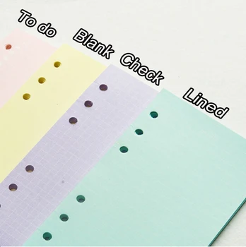 Разноцветные спиральные бумажные заправки A6 40 листов сиреневого/розового/желтого/мятного цвета