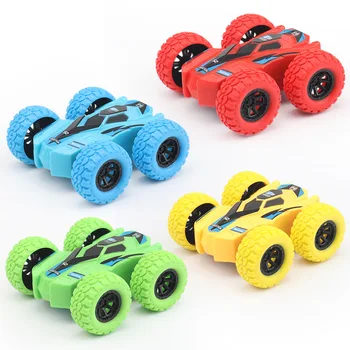 Забавные двухсторонние автомобильные игрушки, четыре инерционных автомобиля с приводом на 4 колеса, внедорожные небьющиеся горячие модели автомобилей для мальчиков и детей