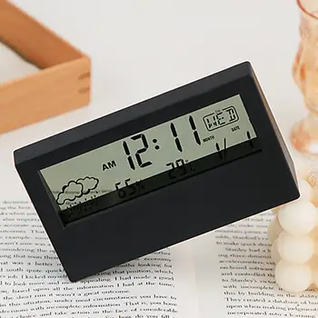 Будильник с экологически чистой функцией прогноза погоды, Электронные настольные часы ABS, автоматические часы для пробуждения