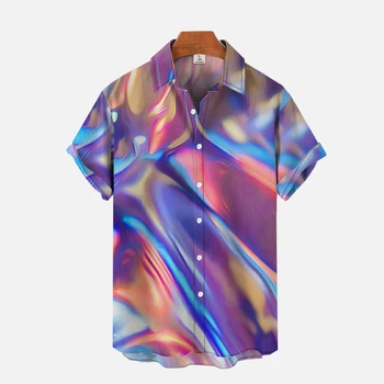 2023 Мужская рубашка New Science Fiction Hawaiian Resort Beach с 3D Бутиковым Принтом, Высококачественная Летняя Повседневная Модная Мужская рубашка Shortsleevetop