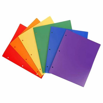 6 Упаковок папок для переплета, прочный пластиковый портфель, 3 дырокола, пластиковые папки, многоцветный слот для визитных карточек