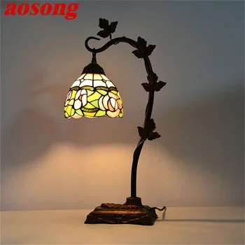Настольная лампа AOSONG Tiffany, современное Ретро креативное украшение, Светодиодная лампа для дома