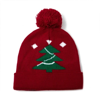 Креативная вязаная шапка Санта Клауса Детская Рождественская елочная шапка классического цвета из шерсти на Рождество, Новогодний праздник для мальчика