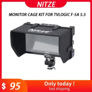Комплект для крепления монитора Nitze для TVLogic F-5A 5.5 с зажимом для кабеля HDMI, Sunhood LS5-C, Креплением для держателя монитора N54-G1