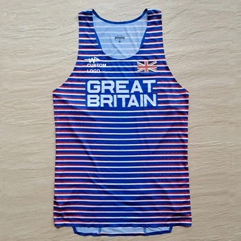 Мужская спортивная жилетка для быстрого бега для марафонцев сборной Великобритании, майка для легкой атлетики, настраиваемый логотип