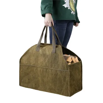 Прочная сумка для переноски дров, прочная сумка для хранения древесины, холщовая сумка для хранения, подставка для бревен, держатель для хранения на открытом воздухе