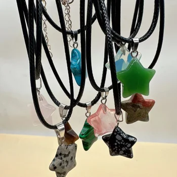 Новое ожерелье с пентаграммой из натурального камня, Милое колье в крутом стиле, ожерелье для женщин, Ювелирные изделия, подарки