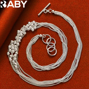 Корейская мода, цепочка из стерлингового серебра 925 пробы, Глазурные ожерелья из бисера Для женщин, Роскошные дизайнерские свадебные украшения, подарок 45 см