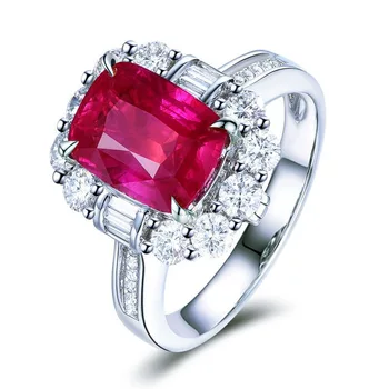 Новый стиль Princess square голубиная кровь красное имитация красного турмалина открытое кольцо женское