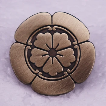 Брошь с японской эмалью Maedate, значок с фамильным гербом Oda Nobunaga, металлические современные ювелирные аксессуары