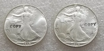 КОПИЯ КОПИЯ Walking Liberty Копия монеты в полдоллара UNC с двумя номиналами