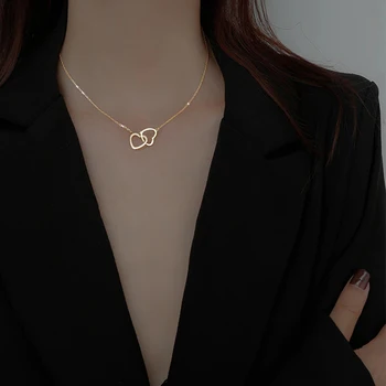 Модное ожерелье с подвеской в виде сердца для девочек, женщин, корейский тренд, длинные ожерелья-цепочки на шею, Милые чокеры, ювелирные изделия A95682