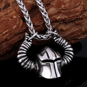 Стильное винтажное ожерелье в виде шлема воина-викинга, мужской высококачественный символ, подвеска-амулет из нержавеющей стали, ювелирные аксессуары в стиле панк