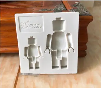 Силиконовая форма для детей-роботов, глиняная форма для украшения шоколадного торта из помадки