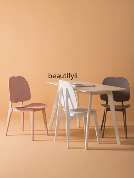 ZQ Современный минималистичный пластиковый стул Уличный стул Nordic Home Обеденный стул Стул для кафе