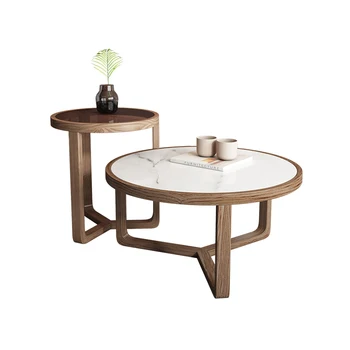 YY Комбинация чайных столиков Маленькая квартира Гостиная Современный Светлый Роскошный Стеклянный Мраморный Чайный столик