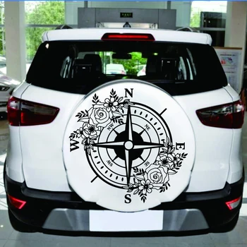 Большой цветок компаса Наклейка на капот автомобиля Наклейка для путешествий, исследований и приключений Виниловый автомобиль для внедорожного джипа 4x4
