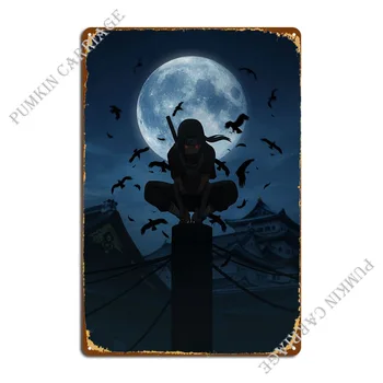 Genjutsu Itachi Moon металлический плакат с надписью Декор стен Таблички Декор стен Гаражная жестяная вывеска плакат