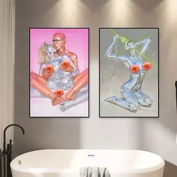 Японский боди-арт, подвесная картина, механический панк-тренд, робот, сексуальное развлечение, картина для украшения ванной комнаты и спальни в отеле.