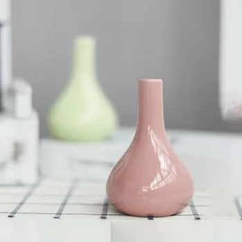 Новая мини-керамическая ваза карамельного цвета для рабочего стола в гостиной, зеленые растения, гидропонное украшение для дома, которое можно использовать в качестве флакона для ароматерапии
