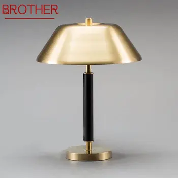 Настольная лампа BROTHER Nordic со светодиодной регулировкой яркости, современные винтажные простые прикроватные золотые настольные лампы для домашнего декора гостиной спальни