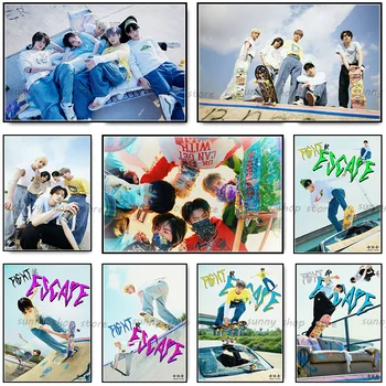 Корейский KPOP TXT Плакат Бойз-бэнда Нового альбома The Chaos Chapter: Fight or ESCAPE Картина на холсте Настенное Искусство Комнаты Украшение стен дома