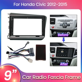 9-дюймовая автомобильная панель GPS навигации, рамка радиопанели для Honda Civic 2012-2015, Декодер Canbus Box, DVD-стереопанель, Приборная панель