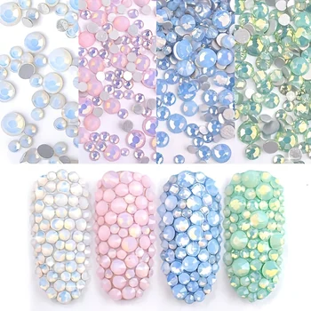 1 пакет Блестящих Опаловых 3D стразов для дизайна ногтей Кристалл Бриллианта с плоской обратной стороной Драгоценные Камни Розовый Белый Синий