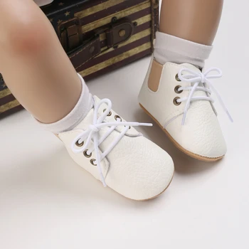 Новая однотонная детская обувь для баптистов, модная обувь для новорожденных, повседневная обувь на резиновой подошве для мальчиков и девочек
