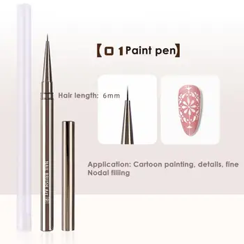 Кисточка для маникюра, образующая одно движение, с противоскользящей ручкой, кисточка для ногтей, не осыпающаяся, ручка для рисования ногтей, поставка для маникюрного салона