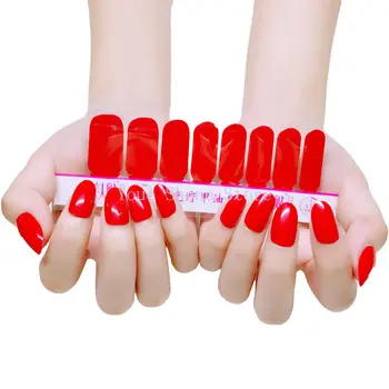 16 шт. однотонная наклейка для ногтей Красная водонепроницаемая наклейка для улучшения ногтей, приклеивающаяся к полоскам лака для ногтей, украшение ногтей
